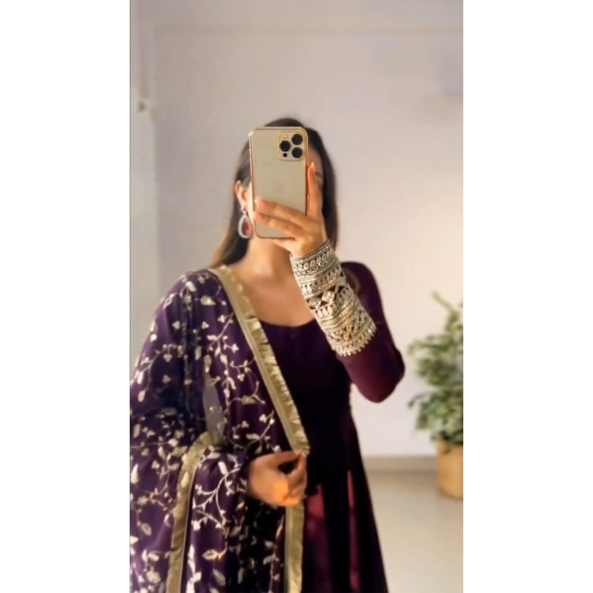 Sophisticated Maroon Embroidered Gown - Women's Stylish and Elegant Dress