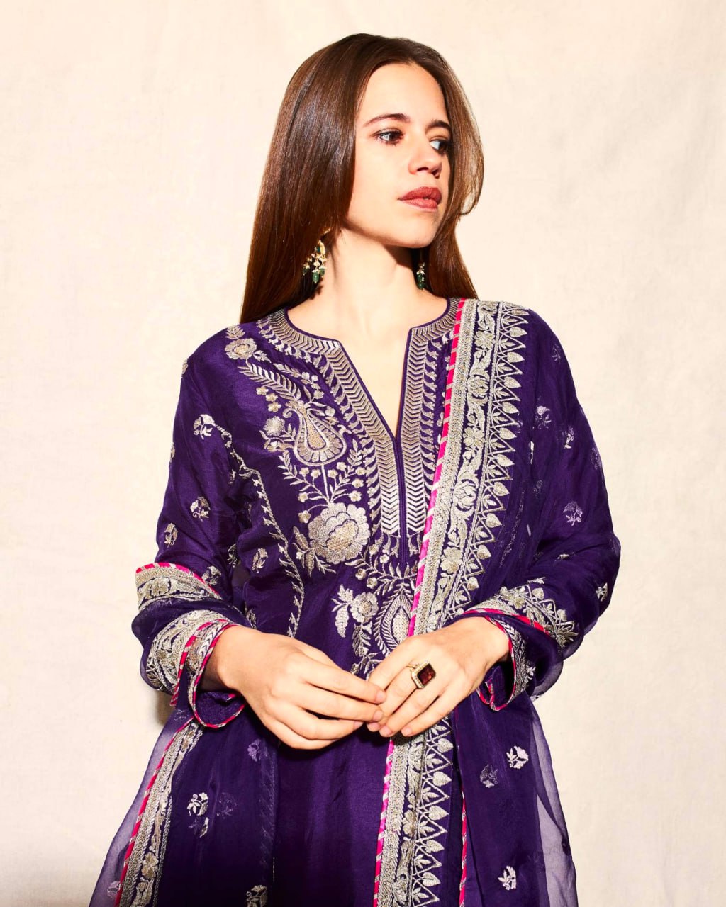 Purple Chinon Sequence Embroidery Salwar Suit Set – 3‑Piece Party & Festive Look (38″ Top + 40″ Pant + 2.2 m Dupatta)