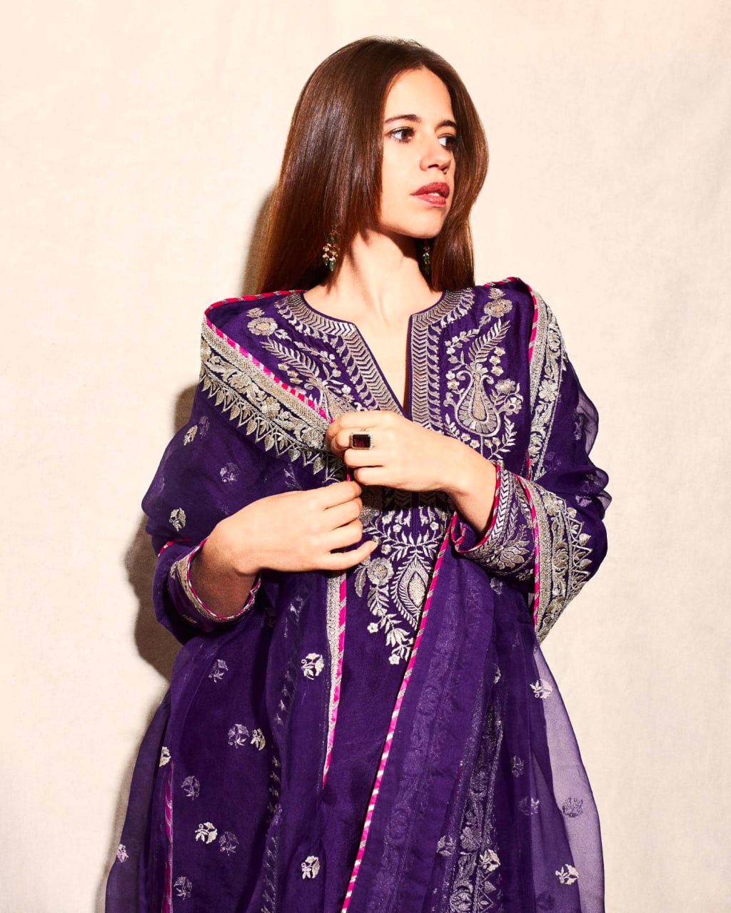 Purple Chinon Sequence Embroidery Salwar Suit Set – 3‑Piece Party & Festive Look (38″ Top + 40″ Pant + 2.2 m Dupatta)